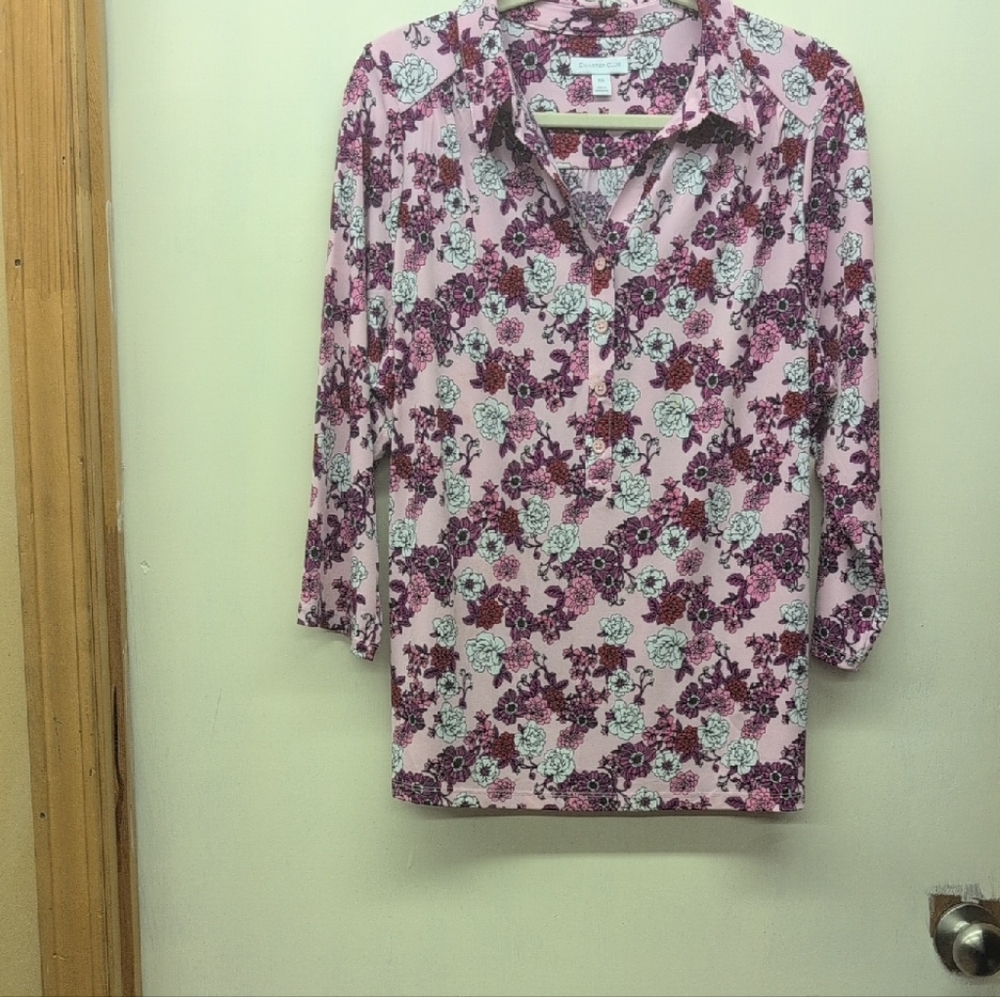 Charter Club Pink Floral Blouse